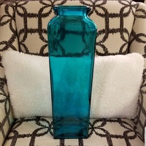 Brand New IMAX-18 inches tall glass vase-aqua